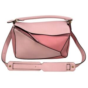 Loewe Medium Tricolor Pink Puzzle‎ Bag 2 Way Adjustable Shoulder Crossbody Strap